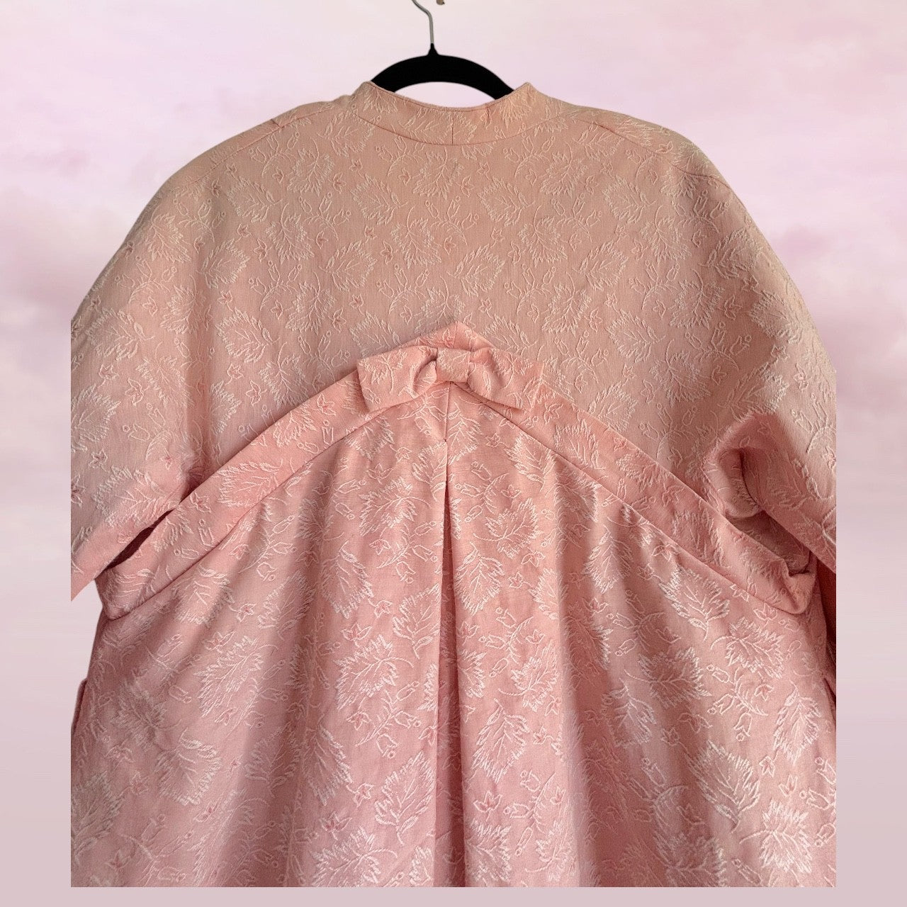 Vintage Blush Brocade Bow Jacket - AU 10–12