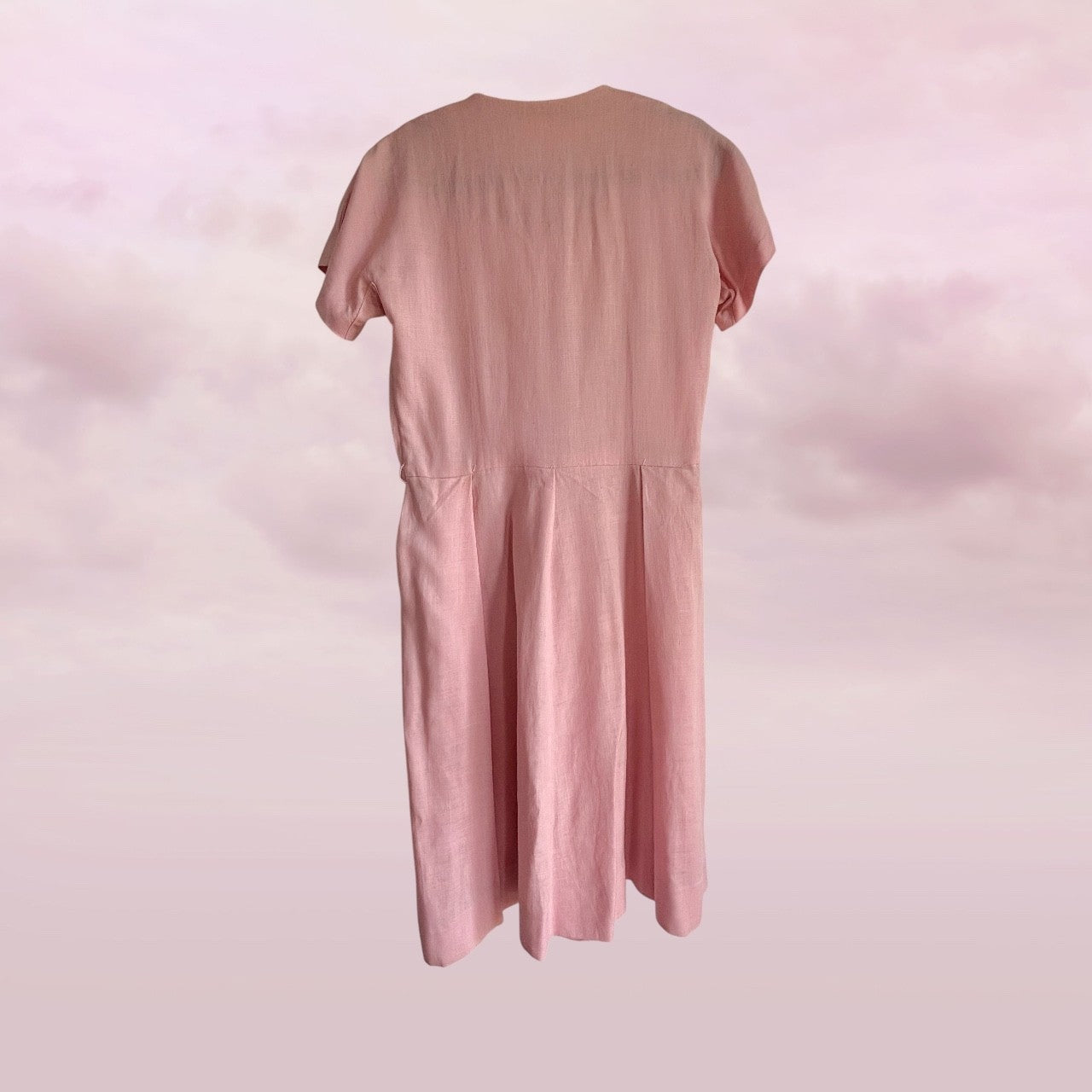 Vintage Handmade Blush Garden Dress - AU 8–10