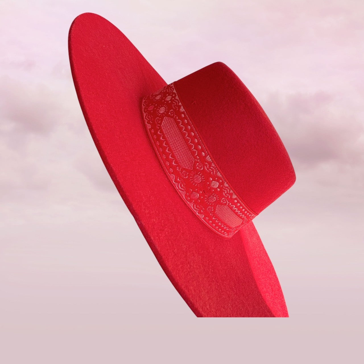 Lack of Color Sierra Ruby Red Wide Brim Boater Hat S 55cm Wool Festival Western