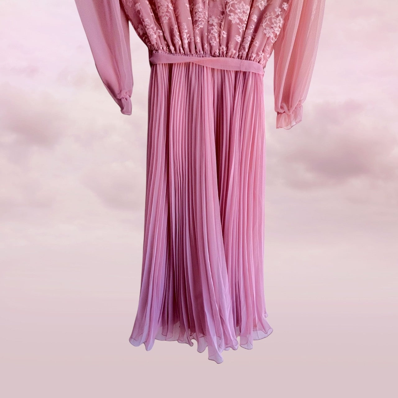 Vintage Blush Pink Chiffon Prairie Dress – AU 10-12