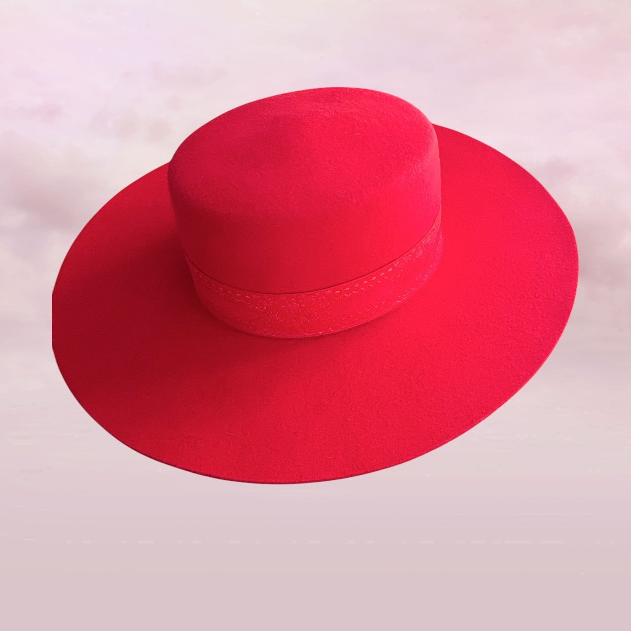 Lack of Color Sierra Ruby Red Wide Brim Boater Hat S 55cm Wool Festival Western
