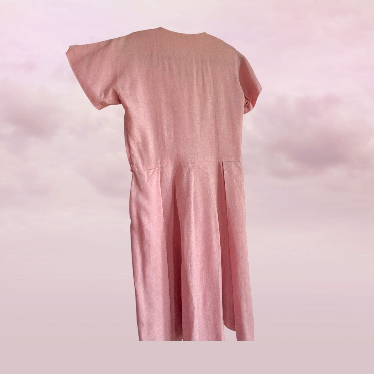 Vintage Handmade Blush Garden Dress - AU 8–10
