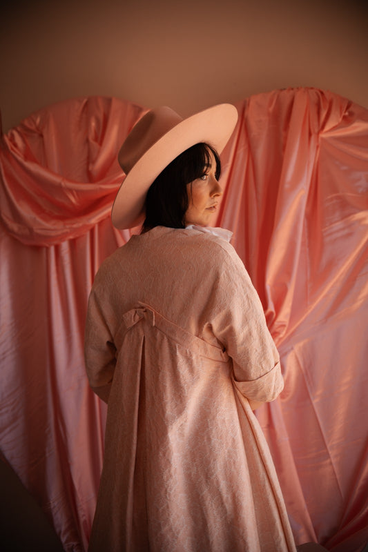 Vintage Blush Brocade Bow Jacket - AU 10–12