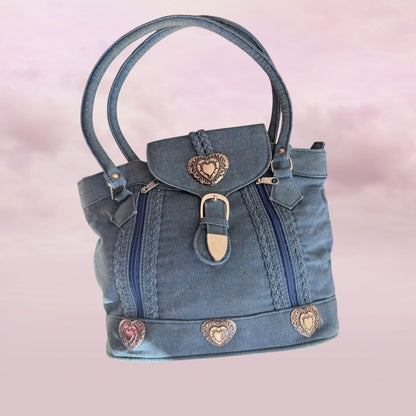 Cupid Cowgirl Denim Heart Bag