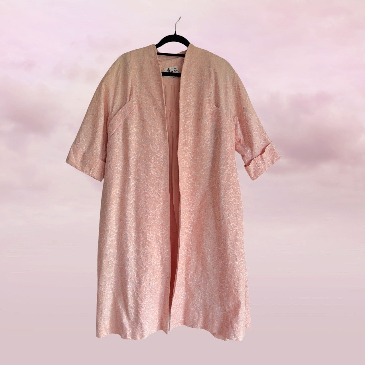 Vintage Blush Brocade Bow Jacket - AU 10–12