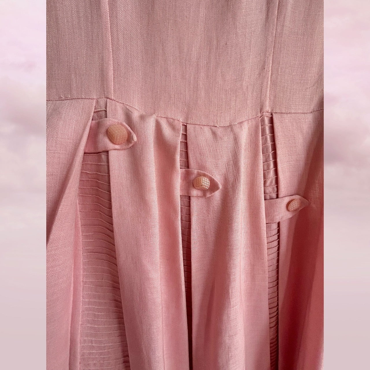 Vintage Handmade Blush Garden Dress - AU 8–10