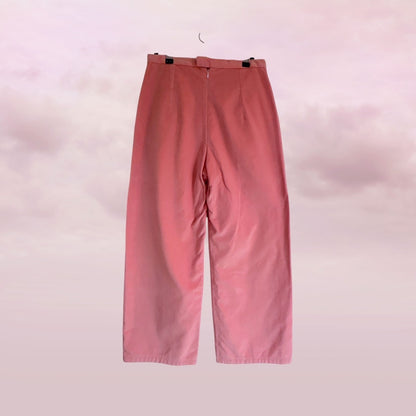 Smitten.inc Pink Cotton Velvet Wide Leg Pants – Size M