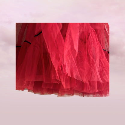 Peace Angel Cherry Red Tulle Skirt - Size M