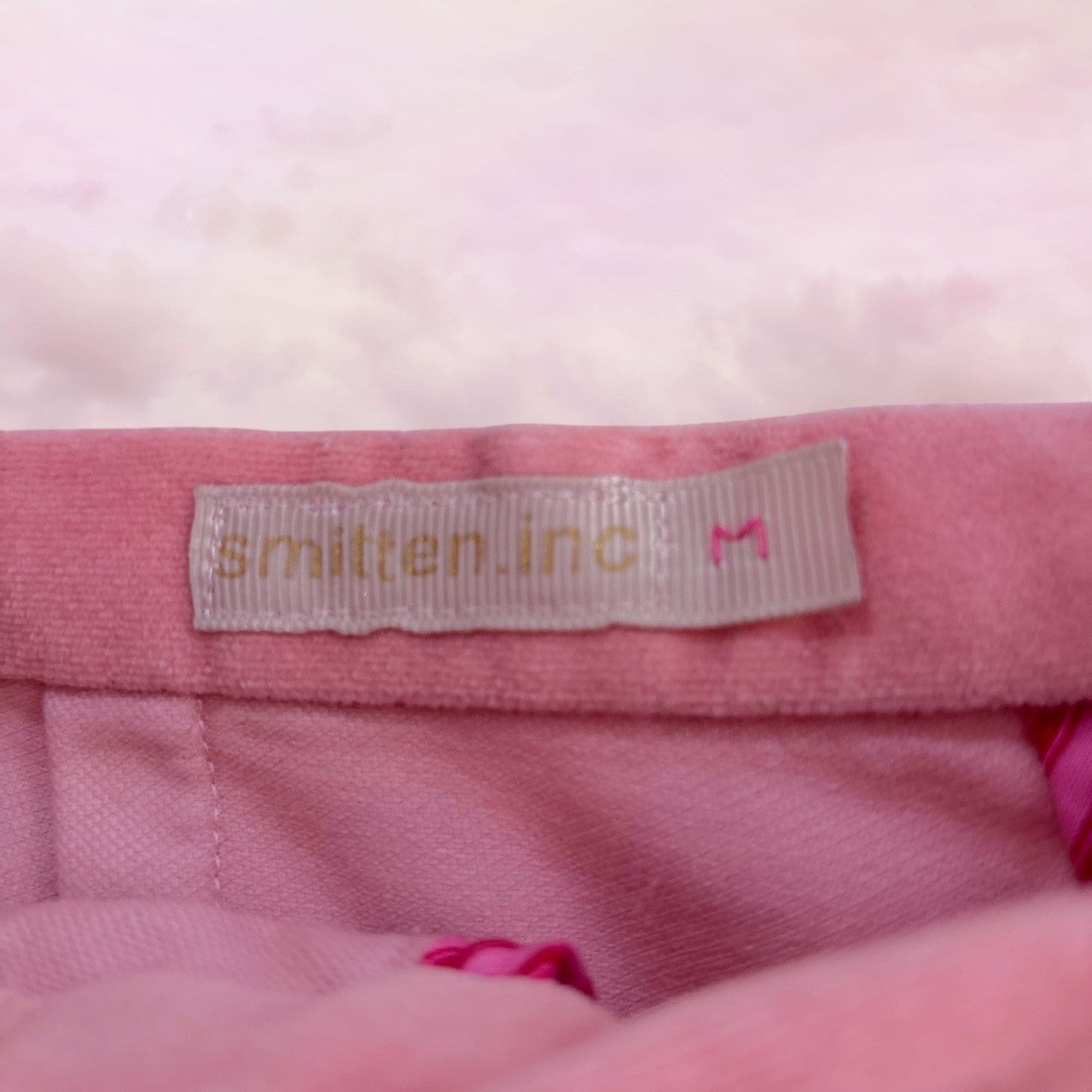 Smitten.inc Pink Cotton Velvet Wide Leg Pants – Size M