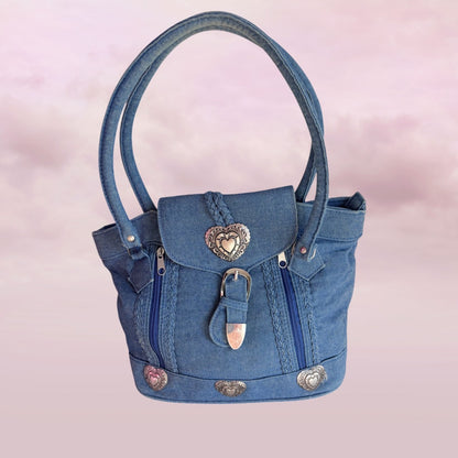 Cupid Cowgirl Denim Heart Bag