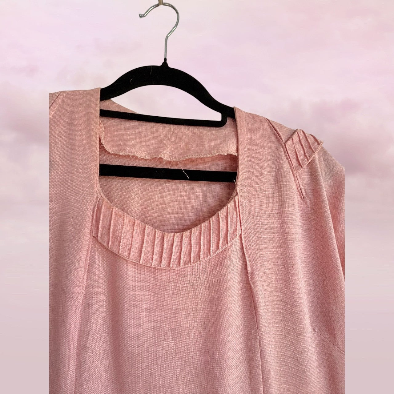 Vintage Handmade Blush Garden Dress - AU 8–10