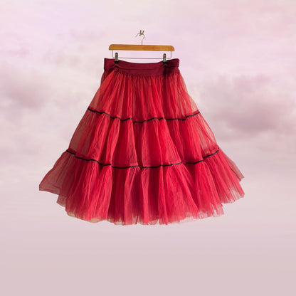 Peace Angel Cherry Red Tulle Skirt - Size M