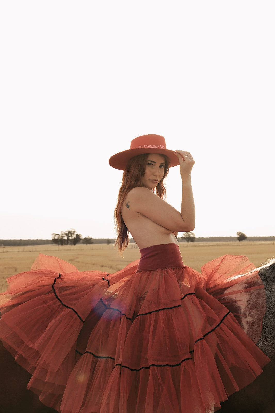 Peace Angel Cherry Red Tulle Skirt - Size M