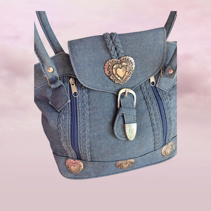 Cupid Cowgirl Denim Heart Bag