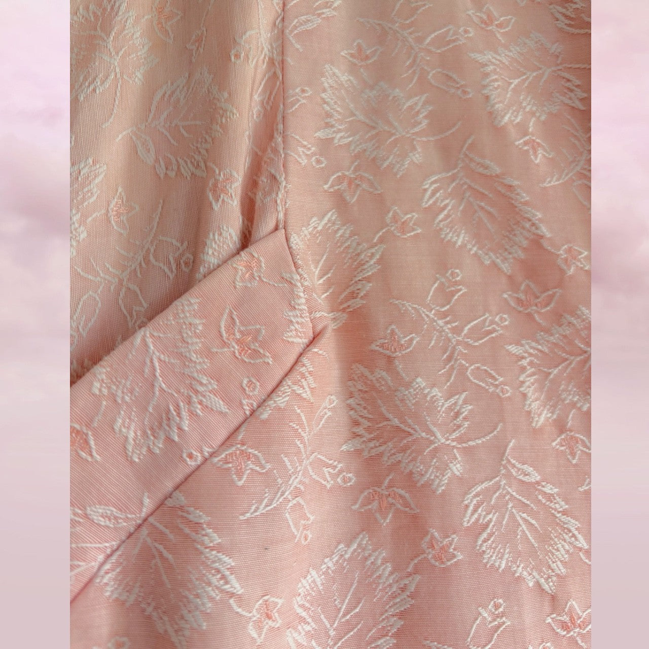 Vintage Blush Brocade Bow Jacket - AU 10–12