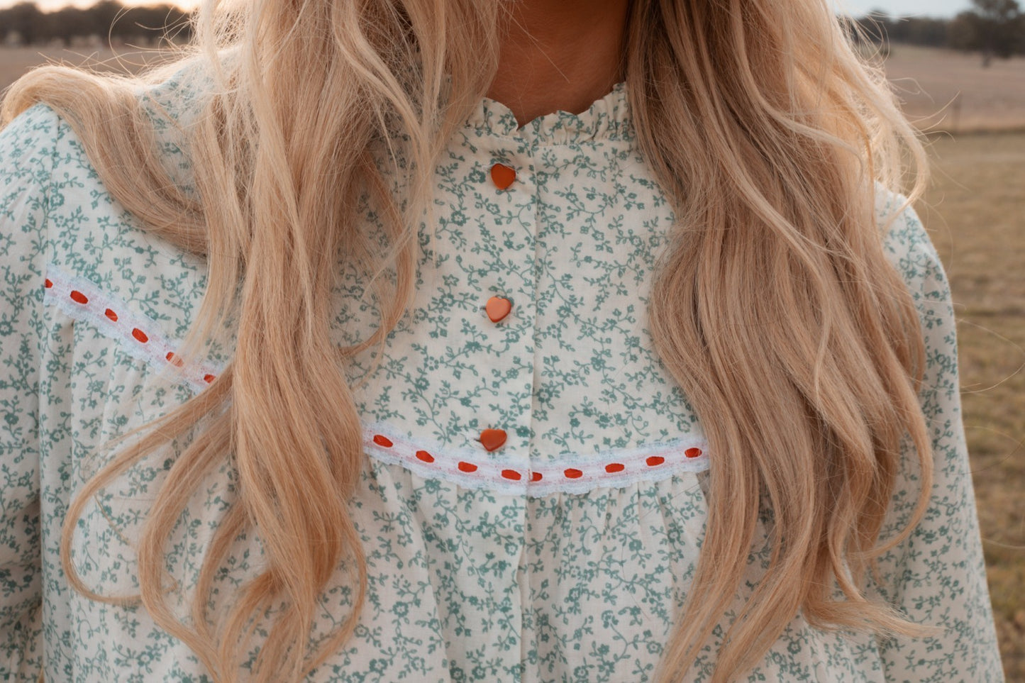 Vintage Prairie Floral Heart Dress M - XL XXL