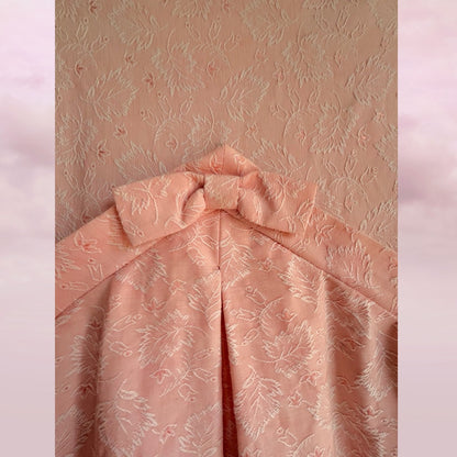 Vintage Blush Brocade Bow Jacket - AU 10–12