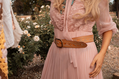 Vintage Blush Pink Chiffon Prairie Dress – AU 10-12