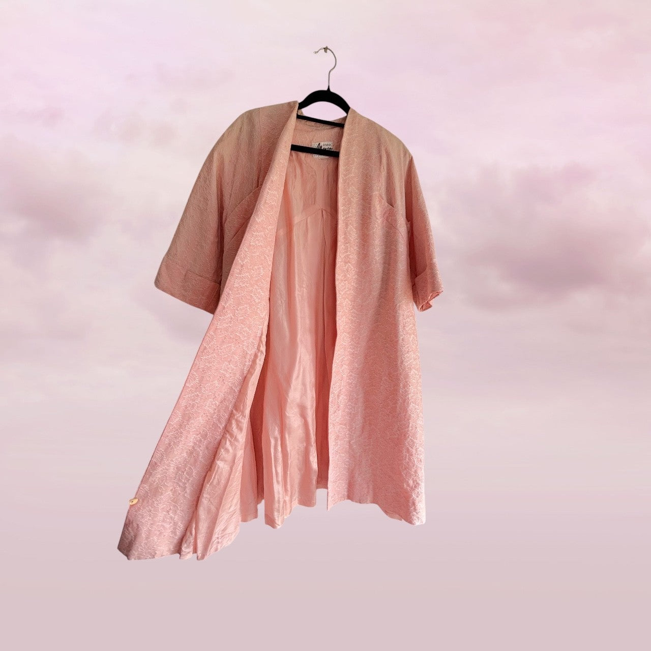 Vintage Blush Brocade Bow Jacket - AU 10–12