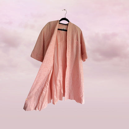 Vintage Blush Brocade Bow Jacket - AU 10–12