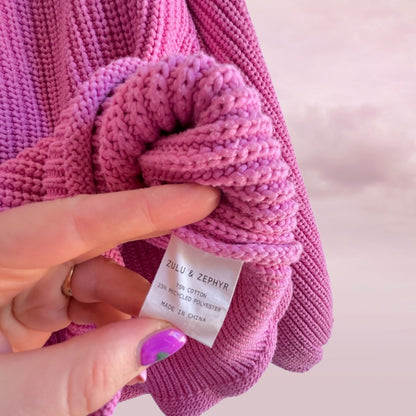 Zulu & Zephyr Pink Chunky Knit Jumper - AU 8