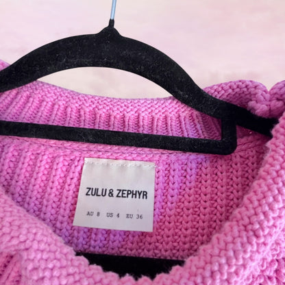 Zulu & Zephyr Pink Chunky Knit Jumper - AU 8
