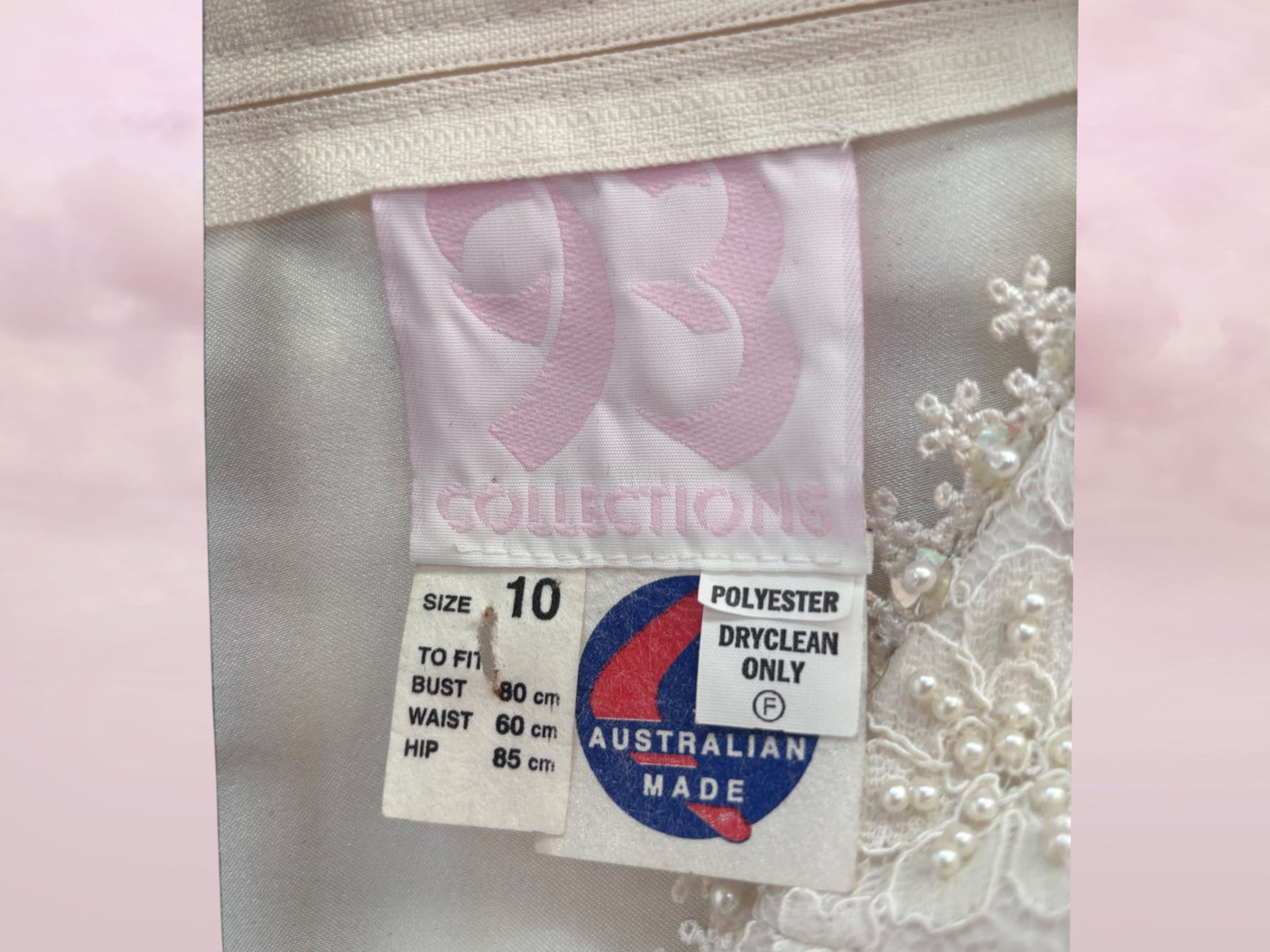 Vintage Australian Lace Wedding Dress - AU 8