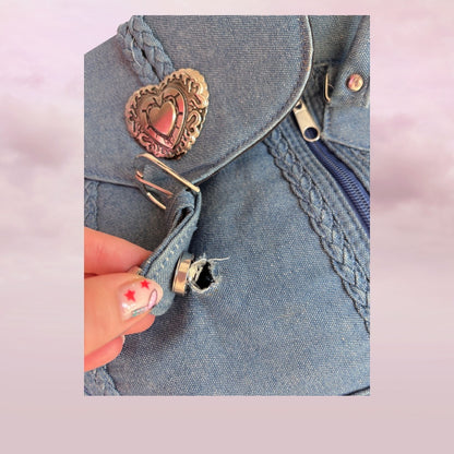 Cupid Cowgirl Denim Heart Bag