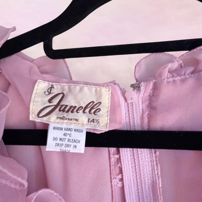 Vintage Blush Pink Chiffon Prairie Dress – AU 10-12